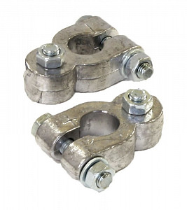 Аккумуляторные клеммы Клеммы "+ -" крепление 1болт(комплект) - фото Аккумуляторные клеммы Клеммы "+ -" крепление 1болт(комплект) - фото